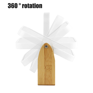 Vanity trang điểm gương với tre tự nhiên đứng 8 inch 1X/3x phóng đại hai mặt <span class=keywords><strong>Magnifying</strong></span> Gương phòng tắm make up gương - Product Image 4