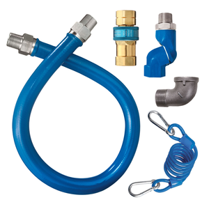 Tuyau de gaz <span class=keywords><strong>flexible</strong></span> à connexion rapide avec joint pivotant et verrouillage de sécurité pour appareils électroménagers - Product Image 1