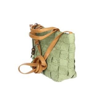 Borsa a tracolla verde da donna 3412205 manico singolo chiusura con Zip e bottone principalmente in pelle con fodera in PU e poliestere - Product Image 5