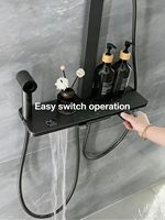 Robinet de douche thermostatique intelligent à affichage numérique, en laiton avec disque en céramique, poignée unique, pommeau de douche carré à jet doux effet pluie