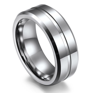 OBE Jewelry <span class=keywords><strong>Shoppee</strong></span> Venta caliente Acabado mate Plata 8mm Anillos de carburo de tungsteno para hombres Anillo de compromiso de tungsteno - Product Image 2