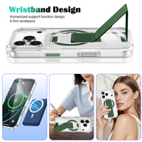 Coque de téléphone transparente magnétique tendance avec dragonne pour iPhone 17 16 15 14 Pro Max 16 Plus