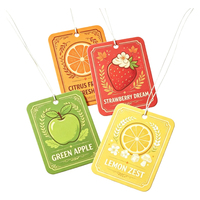 Distributeur promotionnel de désodorisants en papier parfumés aux fruits pour voiture, carte parfumée suspendue pour décoration automobile