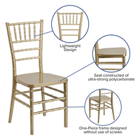 Chaises Chiavari en Résine Or Démontables, Épaisses, Commerciales, Empilables, pour Hôtels, Événements et Mariages – Vente en Gros
