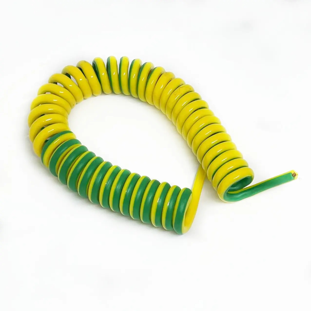 Earth Yellow Green Copper Power Cord Insulated with PVC/PU for Ground Earth Spring Durable Wire Spiral Cable Wire