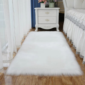 Tapis en fausse fourrure imitation cachemire, rectangulaire, couleur unie, décoration intérieure, salon, chambre, tapis de sol - Product Image 2