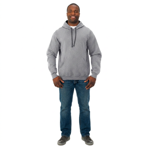 Wholesale 100% Cotton Unisex Hoodie Custom Winter Fleece Pullover <b>Thermal</b> for Men and <b>Women</b> Solid Print Patterns - Product Image 1