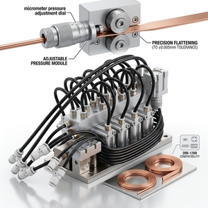 Tabber Stringer Bandvorgefertigungsmechanismus Hochpräziser Servoantrieb Anpassbarer Druckkopf für 10BB 12BB Solar-Stromschienen - Product Image 3