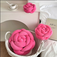 Coussin décoratif en peluche en forme de rose, coussin à nœuds, coussin moelleux, 28x28cm, pour la décoration de la maison, du salon, de la chambre à coucher