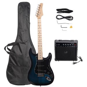 Guitar Black Maple Neck Basswood Body 6 <b>Strings</b> S-S-S Pickup Configuration Open Gear Tuning Music <b>Instrument</b> - Product Image 3