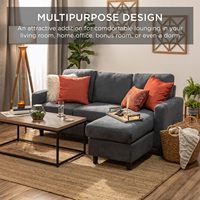 Sofá Seccional en Forma de L Tapizado en Lino Moderno, Otomana Reversible, Chaise Longue, Capacidad de 680 lb