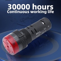 Buzzer Circular BENLEE de 16 mm, Alarma de Sonido Continuo de Seguridad, ROHS CE, DC 6V 12V 24V, Tipo Enchufable con Tornillo