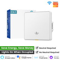 Interrupteur mural intelligent WiFi Tuya avec capteur de mouvement radar à ondes millimétriques 10G, contrôle par application