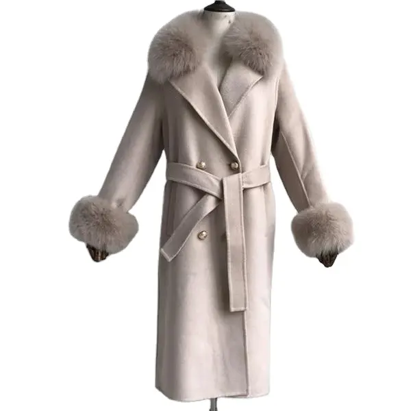 2023 ODM&OEM Professional Manufacturer Autumn Winter Custom Wool Cashmere Coat With Fur