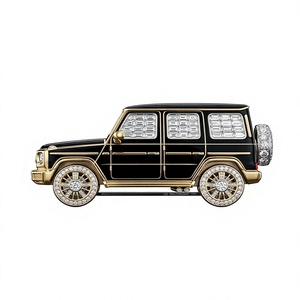 Gemelos de coche para hombre chapados en oro negro con diamantes, conjunto de joyería formal con engaste de canal - Product Image 1