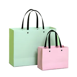 Экологичная простая сумка для покупок с ленточной ручкой, оптовая продажа, хорошая цена, рекламная упаковка для одежды, упаковка, печать, частная этикетка