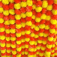 Guirlande de fleurs de souci artificielles en gros pour Diwali, longues brins de guirlande de souci artificielle pour la Pooja indienne, les mariages et Noël