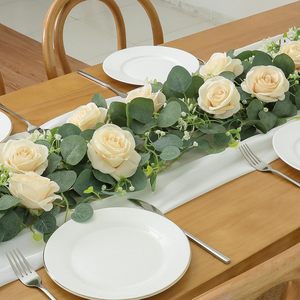 Nuevas Hojas de Eucalipto, Camelia y Paniculata, Decoraciones de Enredaderas Artificiales Realistas de Plástico Suave - Product Image 2