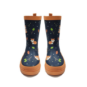 Enfants mignon bottes <span class=keywords><strong>de</strong></span> <span class=keywords><strong>pluie</strong></span> en caoutchouc à la mode coloré talon plat confortable doux imperméable enfants Midi caoutchouc naturel filles garçons - Product Image 2