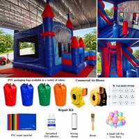 Château gonflable commercial pour enfants sur le thème des soldats de science-fiction, avec scène de bataille et toboggan, idéal pour les fêtes d'anniversaire