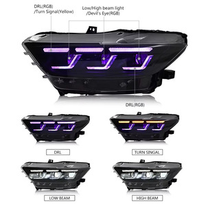 Fari Anteriori <span class=keywords><strong>RGB</strong></span> per Mustang 2015 2016 2017 Aggiornamento per Mustang S550 Nuovi Accessori Auto DRL a LED - Product Image 3