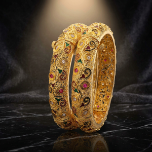 Gold Plated Forming <b>Bangles</b>, Wedding, Gift for Women, Traditional & Special Occasion, <b>Copper</b> & Brass Chapado En Oro Oro Laminado - Product Image 4