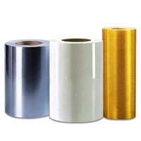 Rouleau de papier auto-adhésif, Transparent, en PVC PET, BOPP vinyle mat, argent, étiquette thermique, 50 unités