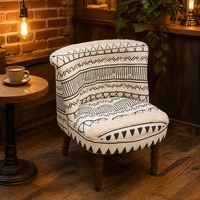 Großhandel Tiefsitz-Akzentstuhl Kantha Patchwork Sessel Komfort-Lounge Einzelsofa Plüsch-Baumwollkissen OEKO-TEX Holz