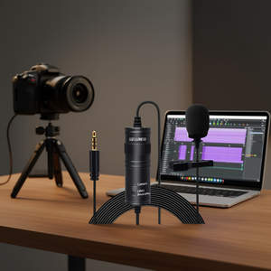 Micrófono Lavalier profesional Db de 3.5 mm con clip, micrófono de condensador para teléfono inteligente, cámara DSLR con adaptador USB - Product Image 2