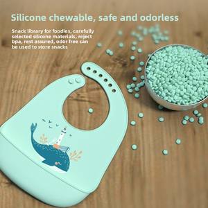 Bavoirs en silicone super doux pour enfants Poches de riz tridimensionnelles pour bébé Serviettes de salive imperméables sans <span class=keywords><strong>lavage</strong></span> Vente en gros - Product Image 4