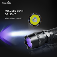 Lampe torche LED UV 365nm en aluminium industriel pour la détection de contrefaçon de devises, inspection fluorescente, étanche IPX8
