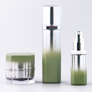 Juego de Envases Cosméticos de Lujo de 15 ml, 30 ml, 50 ml, 30 g, 50 g, Botella Cuadrada de Acrílico para Crema y Tarro de Acrílico para Suero para el Cuidado de la Piel - Product Image 1