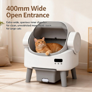 Lettiera per Gatti Intelligente Autopulente con Controllo APP, <span class=keywords><strong>a</strong></span> Tetto Aperto, Grande Capacità, Doppia Sicurezza con Sensori Anti-Pizzicamento per Più Gatti - Product Image 6