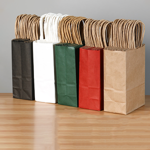 Sac de shopping en papier kraft personnalisé avec poignée, logo imprimé pour les plats à emporter de sushi, laminage, manipulation - Product Image 3