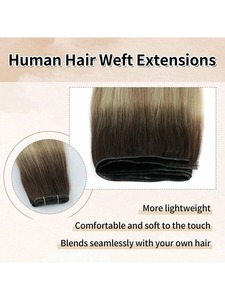 지니어스 웨프트 헤어 익스텐션 인모 붙임머리 리얼 인모 웨프트 익스텐션 핸드타이드 버진 헤어 50G - Product Image 2