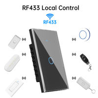 Interruptor de Luz Inteligente WiFi Táctil de Pared SIXWGH para Mercado AU/US, 4 Canales, Compatible con Alexa y Google Home
