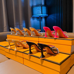 Sandalias de Tacón Alto con Pedrería de Alta Calidad, 8.5CM, Estilo Muller, 2025, para Mujer - Product Image 6