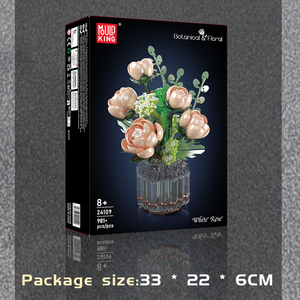 MOULD <span class=keywords><strong>KING</strong></span>-Blocs de construction de roses blanches, jouets de jardin, ornement de fleurs, 24109 - Product Image 6