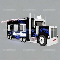 Camion de restauration mobile pour café et restauration rapide avec équipement de cuisine complet pour snacks, chips, pizzas, hot-dogs et barbecue