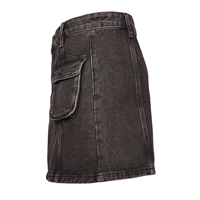 Jupe en jean vintage pour femme, mini, coupe trapèze, taille haute, style cargo, avec grandes poches, boutonnée, pour le printemps et les fêtes