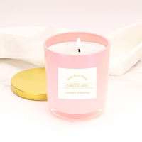 Bocaux en verre pour bougies de 10 oz, rose irisé, contenants épaissis, couvercles en bambou, étiquettes personnalisées, logo, fabrication artisanale de bougies, support pour bougies