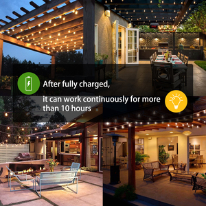 29ft 10 bóng đèn xách tay LED chuỗi năng lượng mặt trời và USB sạc cắm trại Đèn Ngoài Trời panel năng lượng mặt trời với chuỗi ánh sáng - Product Image 4