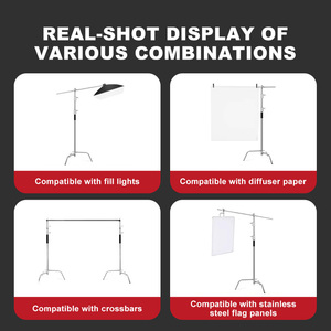 Bán buôn 10.8 ft 3.3m thép không gỉ Heavy Duty C đứng nhiếp ảnh Ánh sáng đứng mùa xuân đệm nhiếp ảnh Studio ánh sáng đứng - Product Image 6