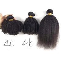Clips de Cheveux Humains Vierge Brésiliens Afro Crépu Bouclés Personnalisés 120g/kit pour Femmes Noires, Extensions à Clips Cheveux Afro Crépu 4a 4b 4c