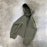 Veste Coupe-Vent Homme Cyclisme Ripstop Imperméable Nylon à Capuche Fermeture Éclair Poignets Élastiques Logo Personnalisé Fabricant de Vêtements