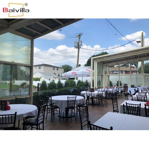 <span class=keywords><strong>Solarium</strong></span> en verre rétractable électrique, véranda en aluminium à toit <span class=keywords><strong>mobile</strong></span> pour restaurant commercial en plein air - Product Image 4