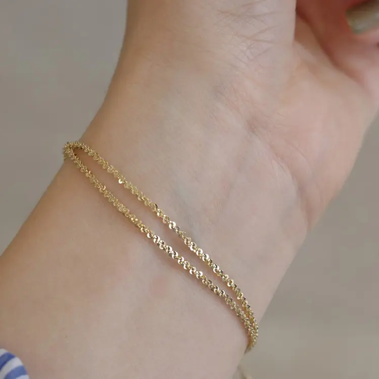 Daily Chain For women Gold Plated 925 Sterling Silver Thin Chain Bracelet