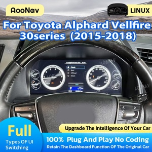เครื่องเล่นแดชบอร์ด12.3นิ้วสำหรับ Toyota Alphard Vellfire 30ซีรีส์2015-2018 LCD ดิจิตอลสเตอริโอมิเตอร์เสมือนจริงลินุกซ์ - Product Image 2