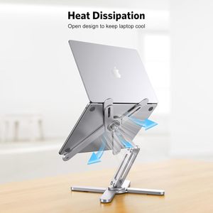 Support de refroidissement pour ordinateur portable N86 réglable à 360 degrés, support de bureau ergonomique pliable, coussinets de refroidissement pour ordinateur portable - Product Image 3