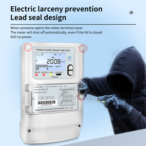 Hizu dtsd6682 Thông Minh Kỹ thuật số ba pha trả trước kWh Meter <span class=keywords><strong>Wifi</strong></span> RS485 truyền thông năng lượng đồng hồ điện treo tường - Product Image 2